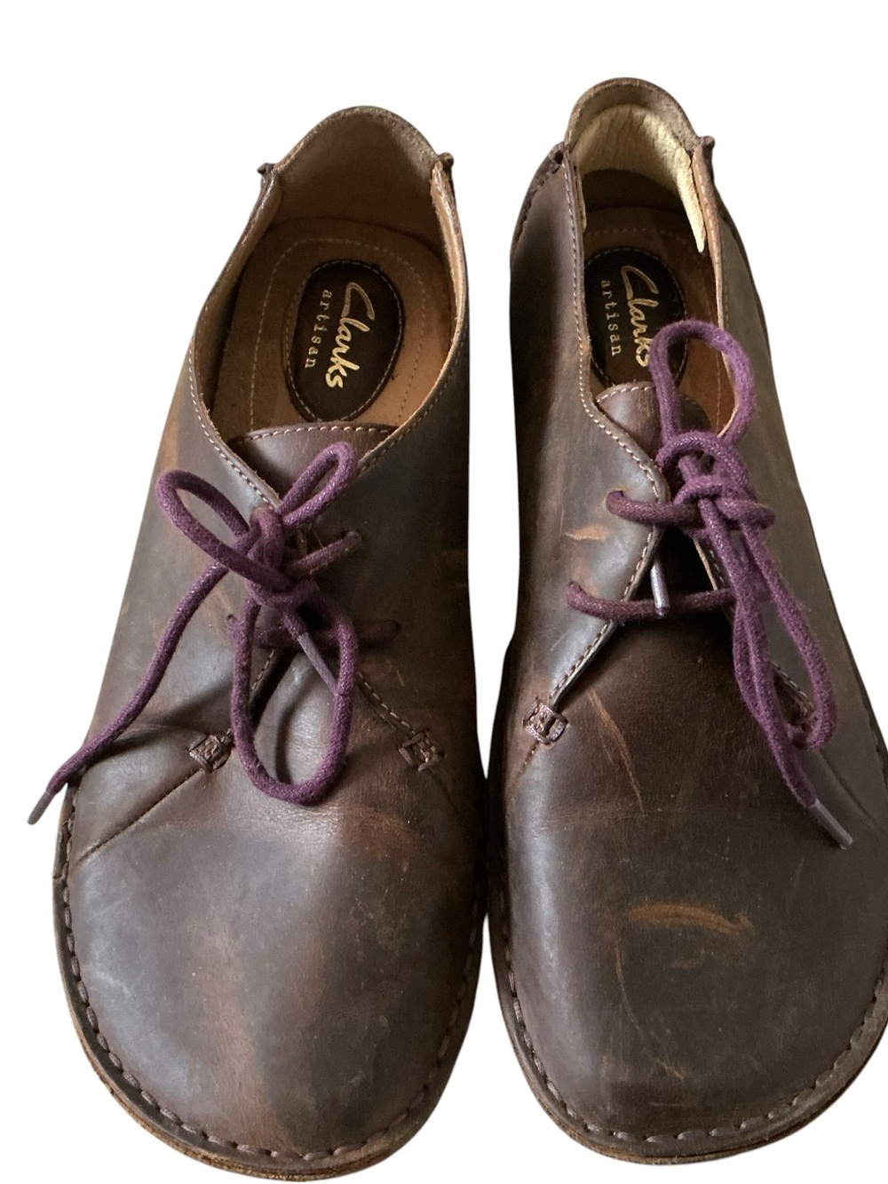 Clarks Artisan collection Janey Mae oxfords beeswax leather lace up shoes 8.5